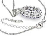 Blue Tanzanite Rhodium Over Sterling Silver Pendant With Chain 3.71ctw