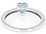 Swiss Blue Topaz Rhodium Over Sterling Silver Ring 0.49ctw