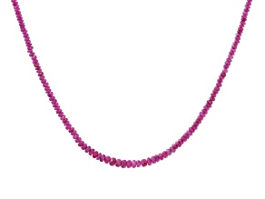 Red Mahaleo® Ruby Rhodium Over Sterling Silver Beaded Necklace