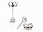 Smoky Quartz Rhodium Over Silver Set of 5 Stud Earrings 2.39ctw