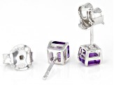 Purple African Amethyst Rhodium Over Sterling Silver Stud Earrings 1.17ctw