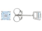 Sky Blue Topaz Rhodium Over Sterling Silver Stud Earrings 1.17ctw