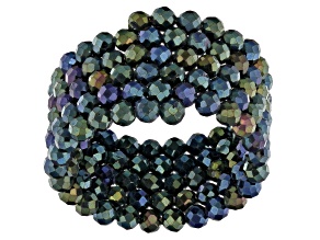 Aurora Borealis Green Color Spinel Stainless Steel Adjustable Wrap Ring