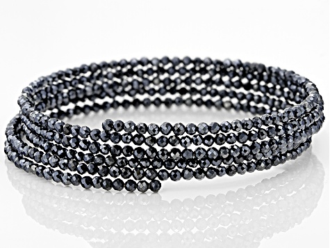 Silver Sky Color Spinel Stainless Steel Adjustable Wrap Bracelet