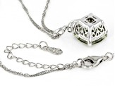 Green Prasiolite Rhodium Over Sterling Silver Pendant/Chain 5.53ctw