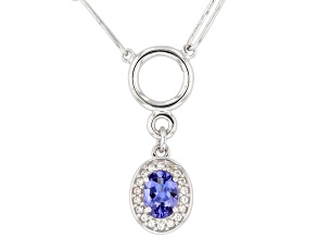 Tanzanite Rhodium Over Sterling Silver Paperclip Necklace 0.88ctw