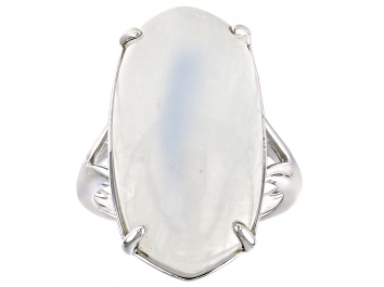 Rainbow Moonstone Sterling Silver Solitaire Ring