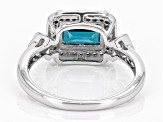 Teal Lab Created Spinel Rhodium Over Sterling Silver Ring 2.34ctw