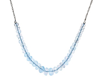 Picture of Sky Blue Topaz Rhodium Over Sterling Silver Necklace