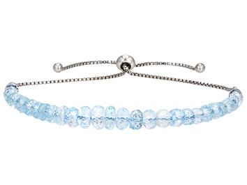 Picture of Sky Blue Topaz Rhodium Over Sterling Silver Bolo Bracelet