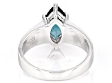 Teal Lab Created Spinel Rhodium Over Sterling Silver Solitaire Ring 1.35ctw