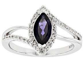 Iolite Rhodium Over Sterling Silver Ring 1.08ctw