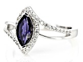 Iolite Rhodium Over Sterling Silver Ring 1.08ctw