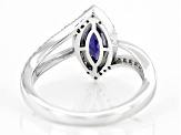 Iolite Rhodium Over Sterling Silver Ring 1.08ctw