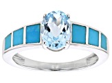 Sky Blue Topaz Rhodium Over Sterling Silver Ring 1.42