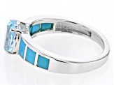 Sky Blue Topaz Rhodium Over Sterling Silver Ring 1.42