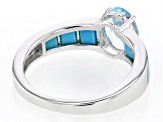 Sky Blue Topaz Rhodium Over Sterling Silver Ring 1.42