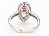 Raspberry Rhodolite Rhodium Over Silver Ring 0.73ctw