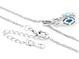 Blue Sleeping Beauty Turquoise Rhodium Over Sterling Silver Pendant With Chain 0.18ct