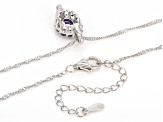 Blue Tanzanite Rhodium Over Sterling Silver Pendant With Chain 1.52ctw