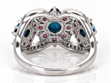 Blue Sleeping Beauty Turquoise Rhodium Over Sterling Silver Ring 1.48ctw