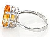 Yellow Citrine Rhodium Over Sterling Silver Ring 4.50ct
