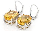 Yellow Citrine Rhodium Over Sterling Silver Earrings 9.00ctw