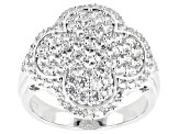 White Zircon Rhodium Over Sterling Silver Ring 1.87ctw