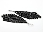 Black Spinel Rhodium Over Sterling Silver Earrings