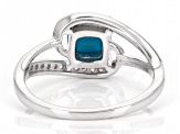 Blue Sleeping Beauty Turquoise Rhodium Over Sterling Silver Ring 0.14ctw