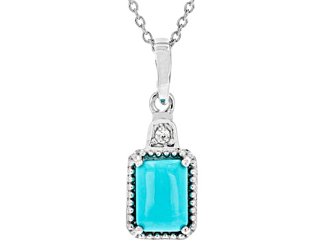 Blue Sleeping Beauty Turquoise Rhodium Over Sterling Silver Ring
