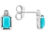 Blue Sleeping Beauty Turquoise Rhodium Over Sterling Silver Ring, Earrings, and Pendant Set