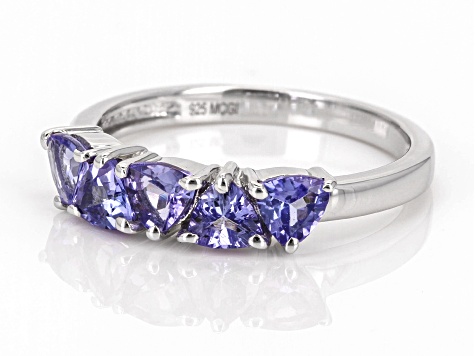 Tanzanite Rhodium Over Sterling Silver Ring 1.08ctw