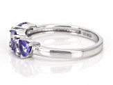 Tanzanite Rhodium Over Sterling Silver Ring 1.08ctw