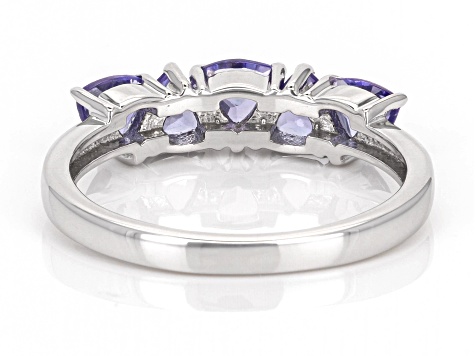 Tanzanite Rhodium Over Sterling Silver Ring 1.08ctw