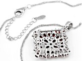 Red Garnet Rhodium Over Sterling Silver Pendant with Chain 6.68ctw