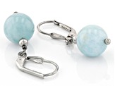 Blue Dreamy Aquamarine Rhodium Over Sterling Silver Dangle Earrings
