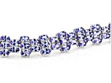 Blue Tanzanite Rhodium Over Sterling Silver Tennis Bracelet 17.00ctw