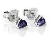 Blue Iolite Rhodium Over Sterling Silver Earrings 0.63ctw