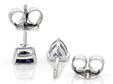 Blue Iolite Rhodium Over Sterling Silver Earrings 0.63ctw