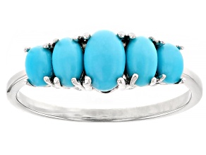 Sleeping Beauty Turquoise Rhodium Over Sterling Silver Ring