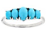 Sleeping Beauty Turquoise Rhodium Over Sterling Silver Ring