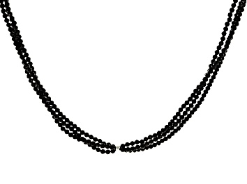 Picture of Black Spinel Rhodium Over Sterling Silver Endless Necklace