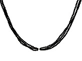 Black Spinel Rhodium Over Sterling Silver Endless Necklace