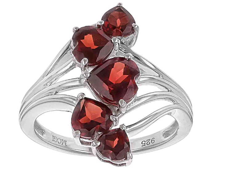 Red Garnet Rhodium Over Sterling Silver Ring 2.50ctw