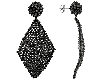 Picture of Black Spinel Rhodium Over Sterling Silver Earrings