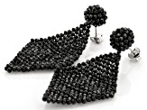 Black Spinel Rhodium Over Sterling Silver Earrings