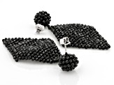 Black Spinel Rhodium Over Sterling Silver Earrings