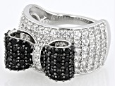 Black Spinel Rhodium Over Sterling Silver Ring 4.02ctw