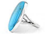 Blue Kingman Turquoise Rhodium Over Sterling Silver Ring - JSM547 | JTV